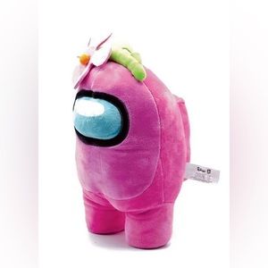 Pink among us plush with flower
